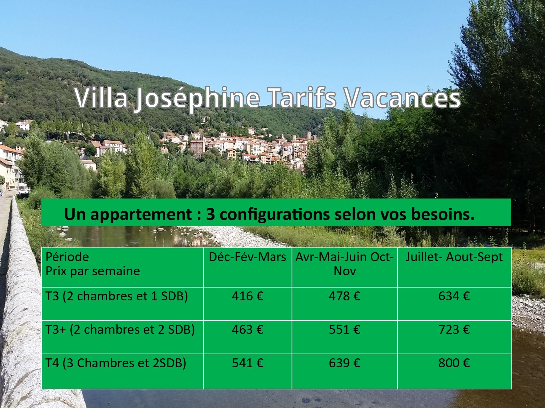 Tarif 2025 vacances
